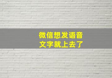 微信想发语音 文字就上去了